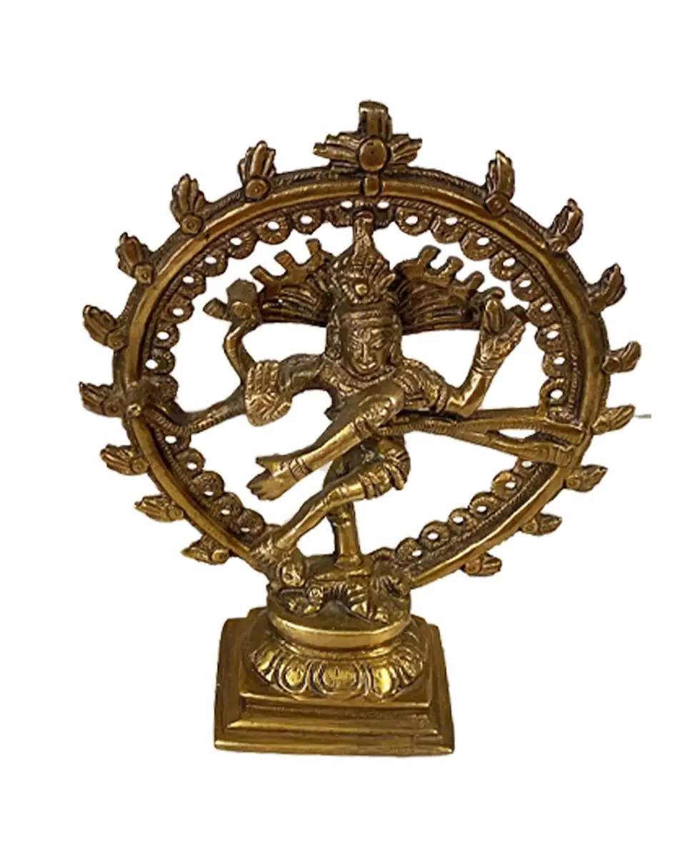 Lord Shiva brass Nataraja statue 10 inches - image 2