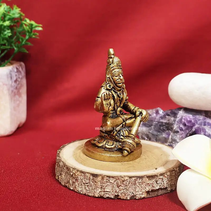 2.5 inches Brass Sitting Hanuman idol SC - image 2