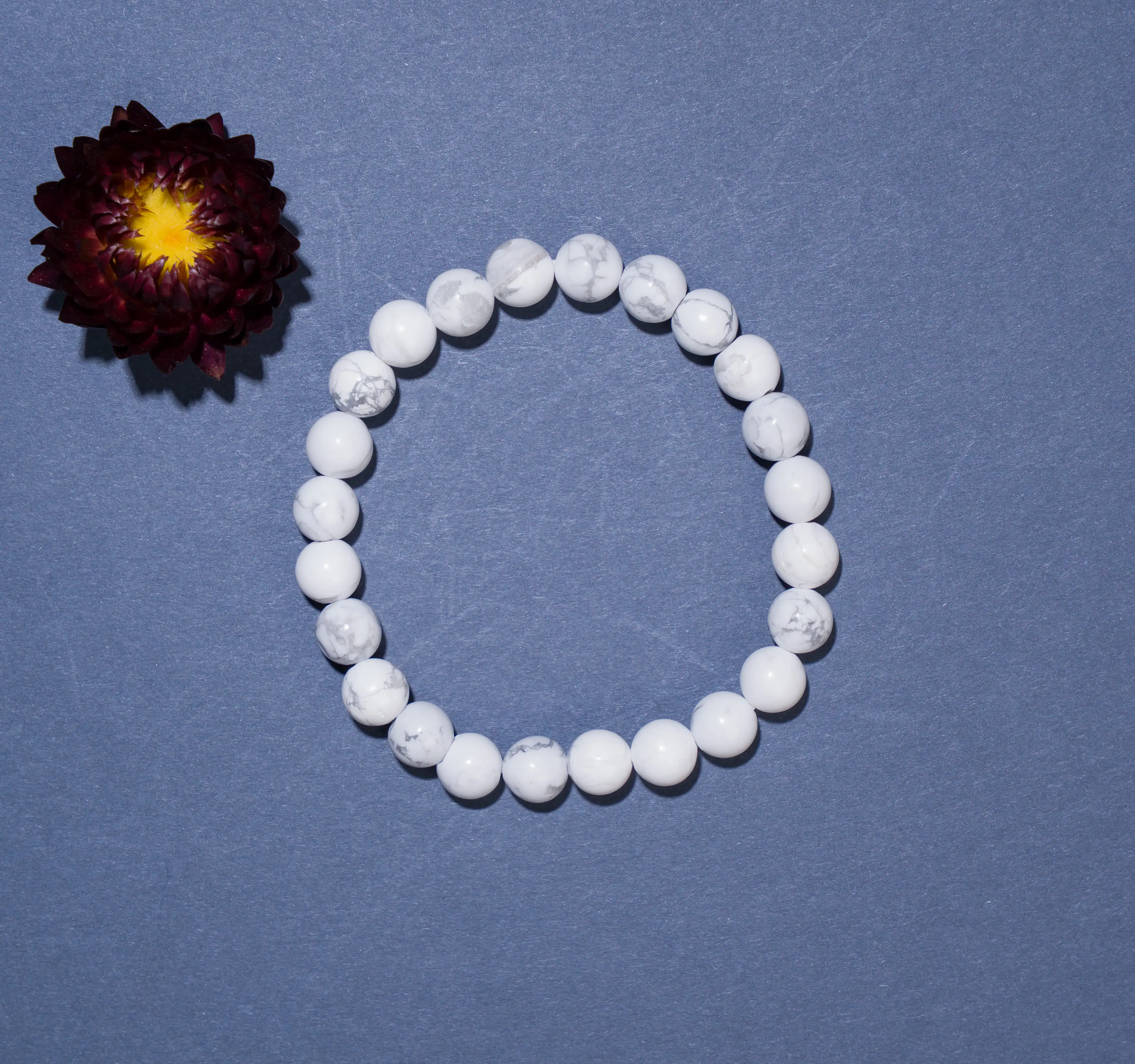 Howlite White Crystal Bracelet (8 mm) - image 2