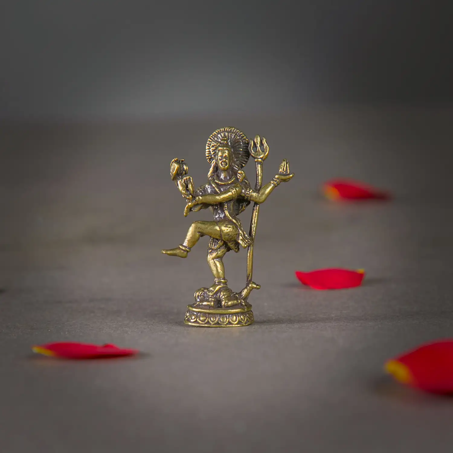 1 inch miniature Brass Lord Natraj without ring Idol - image 1