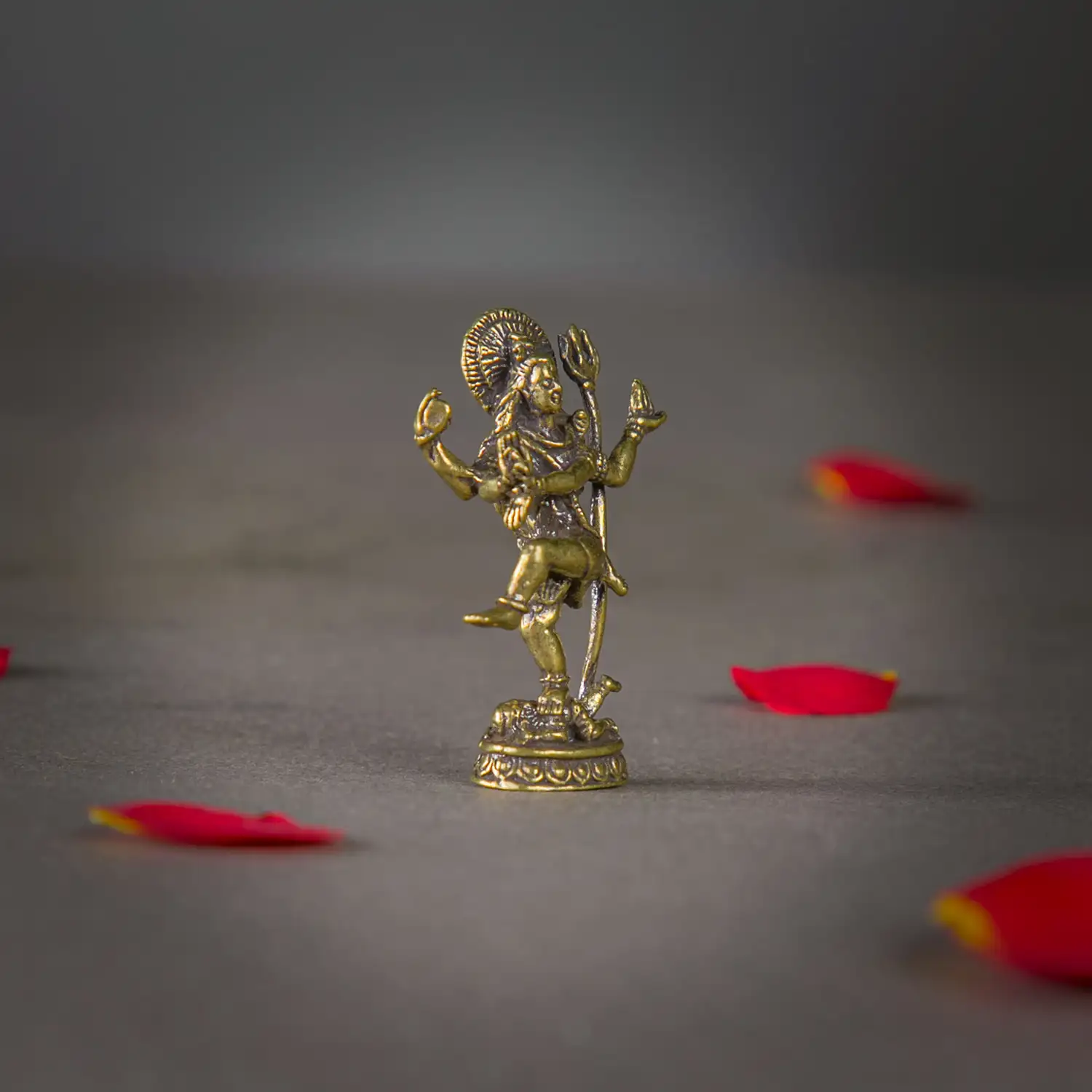 1 inch miniature Brass Lord Natraj without ring Idol - image 2