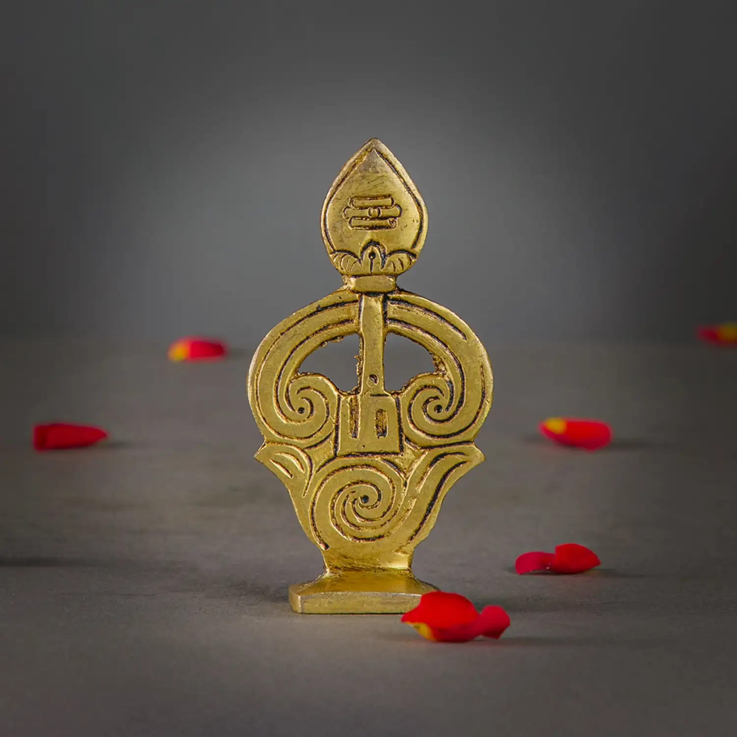 3.5 inches Brass Tamil OM vel with base - image 1