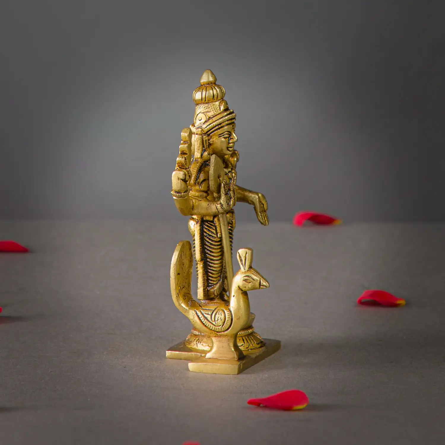 4 inches brass lord Murugan idol - image 2