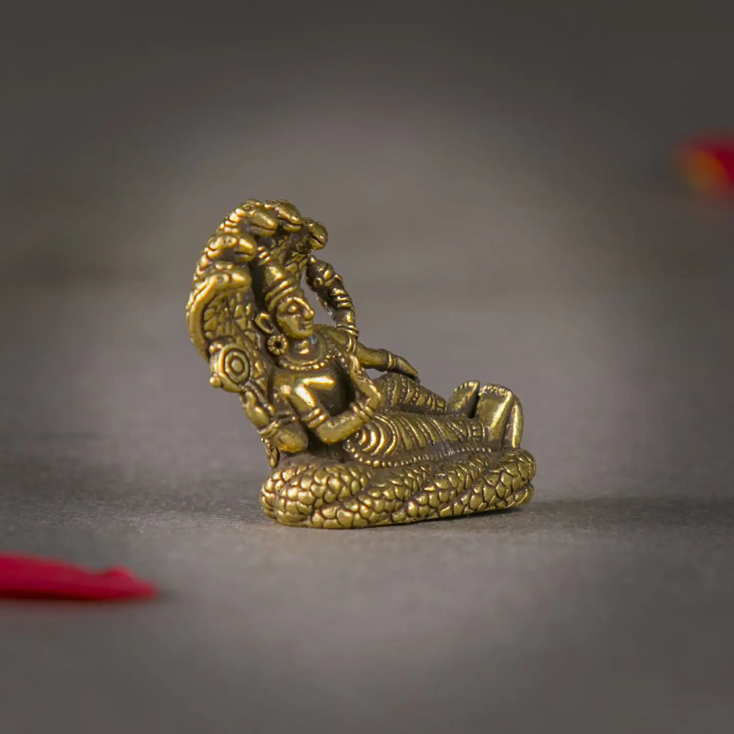 1 inch miniature lord Vishnu on Adishesha idol - image 2