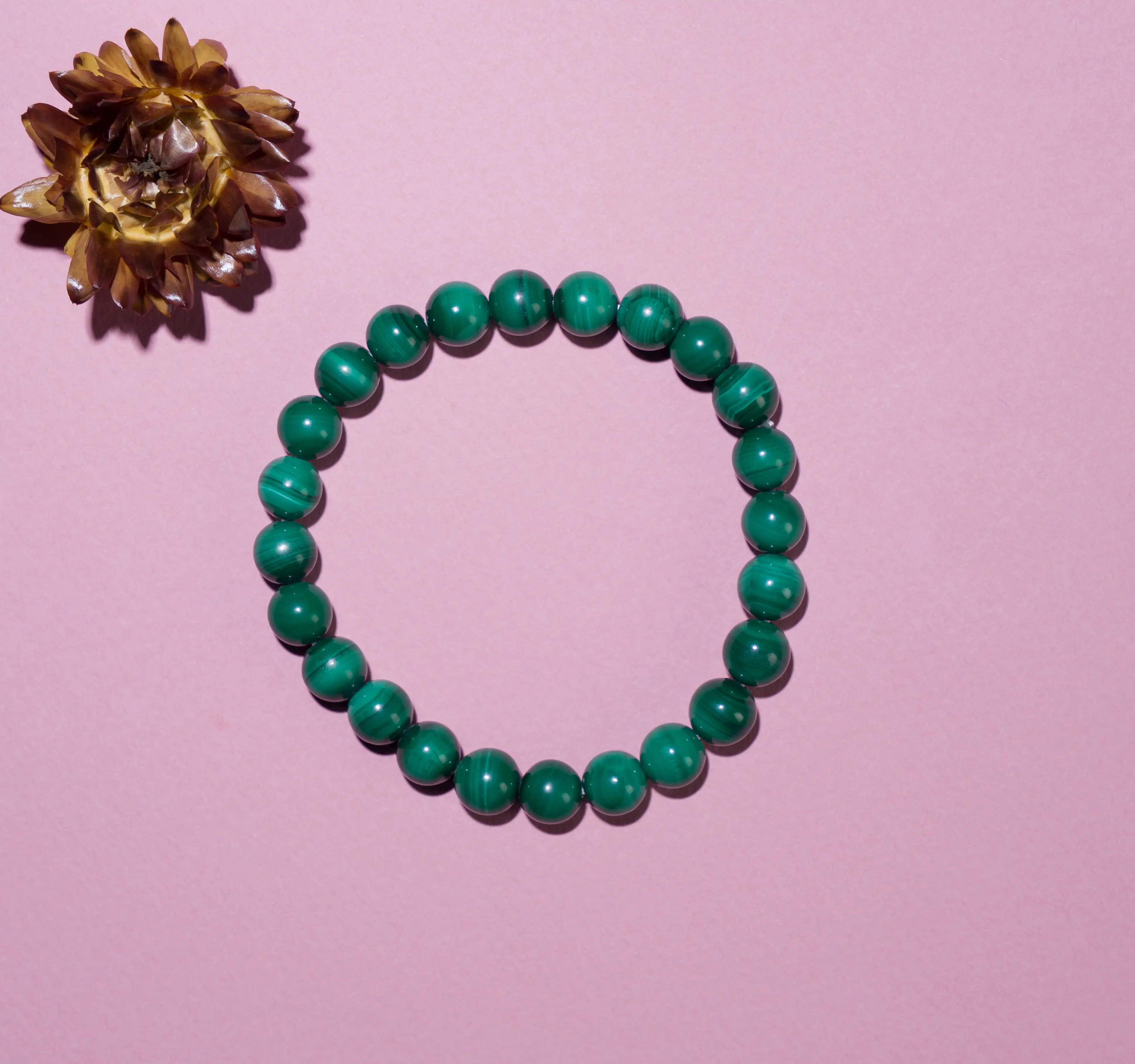 8mm Malachite Crystal Stone Bracelet - image 2