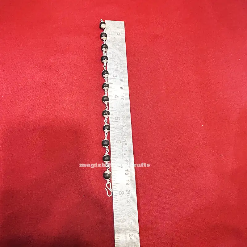 Original karungali Pure Silver cup Bracelet-8mm - image 1