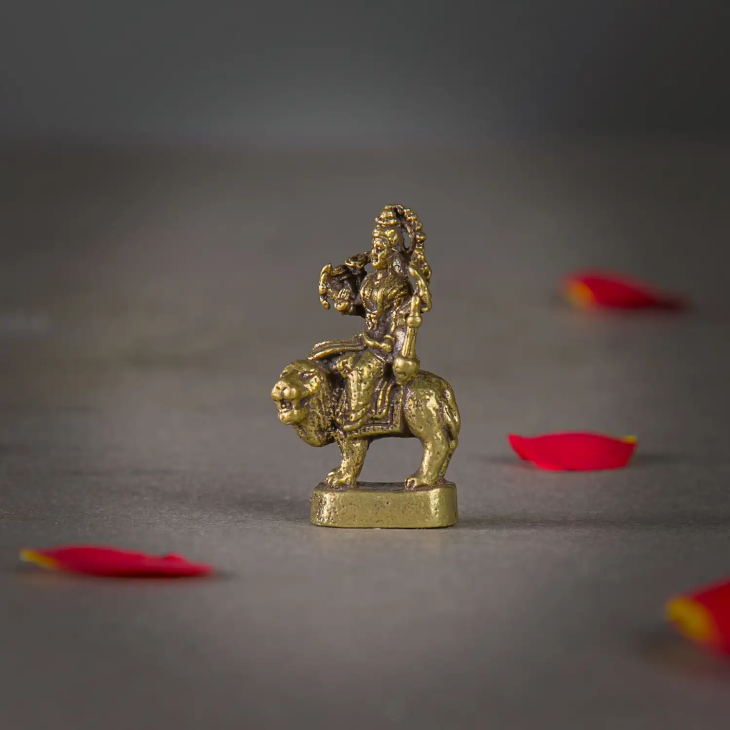 1 inch Brass Lion Durga idol - image 2