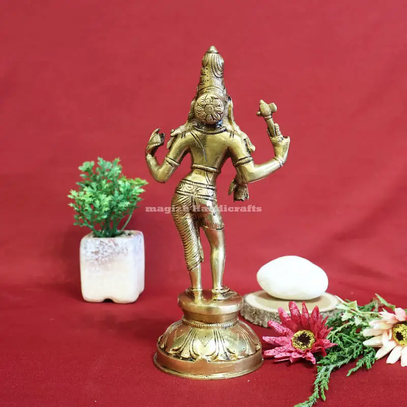 8.5 inches Brass Ardhanareeswarar idol SC - image 2