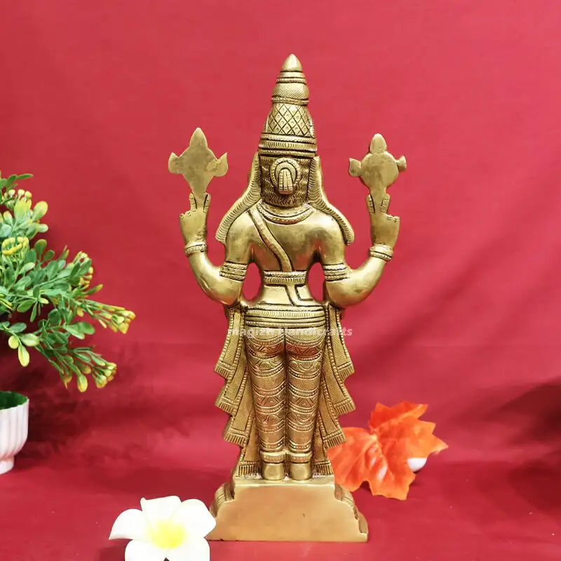 12 inches Brass Thirupathi Balaji double vasthiram idol SC - image 2