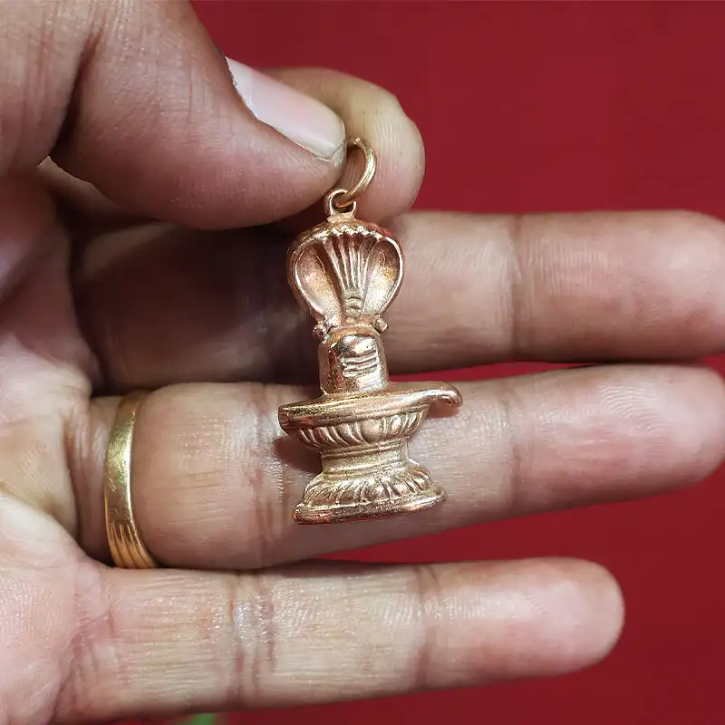 Snake Siva Lingam Aimpon Pendant - image 1