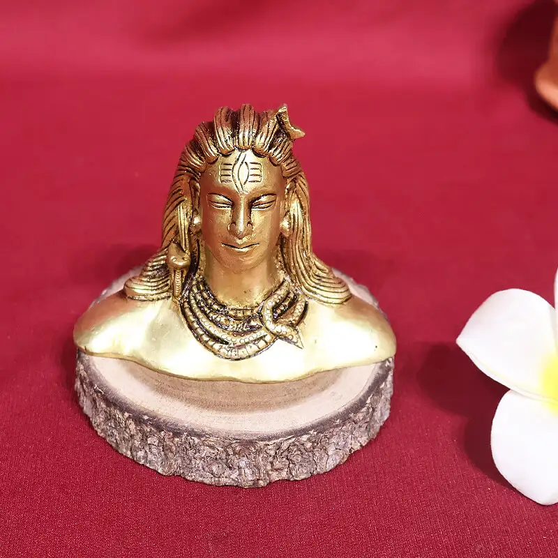 2.5 inches Brass Aadiyogi without Base idol - image 2