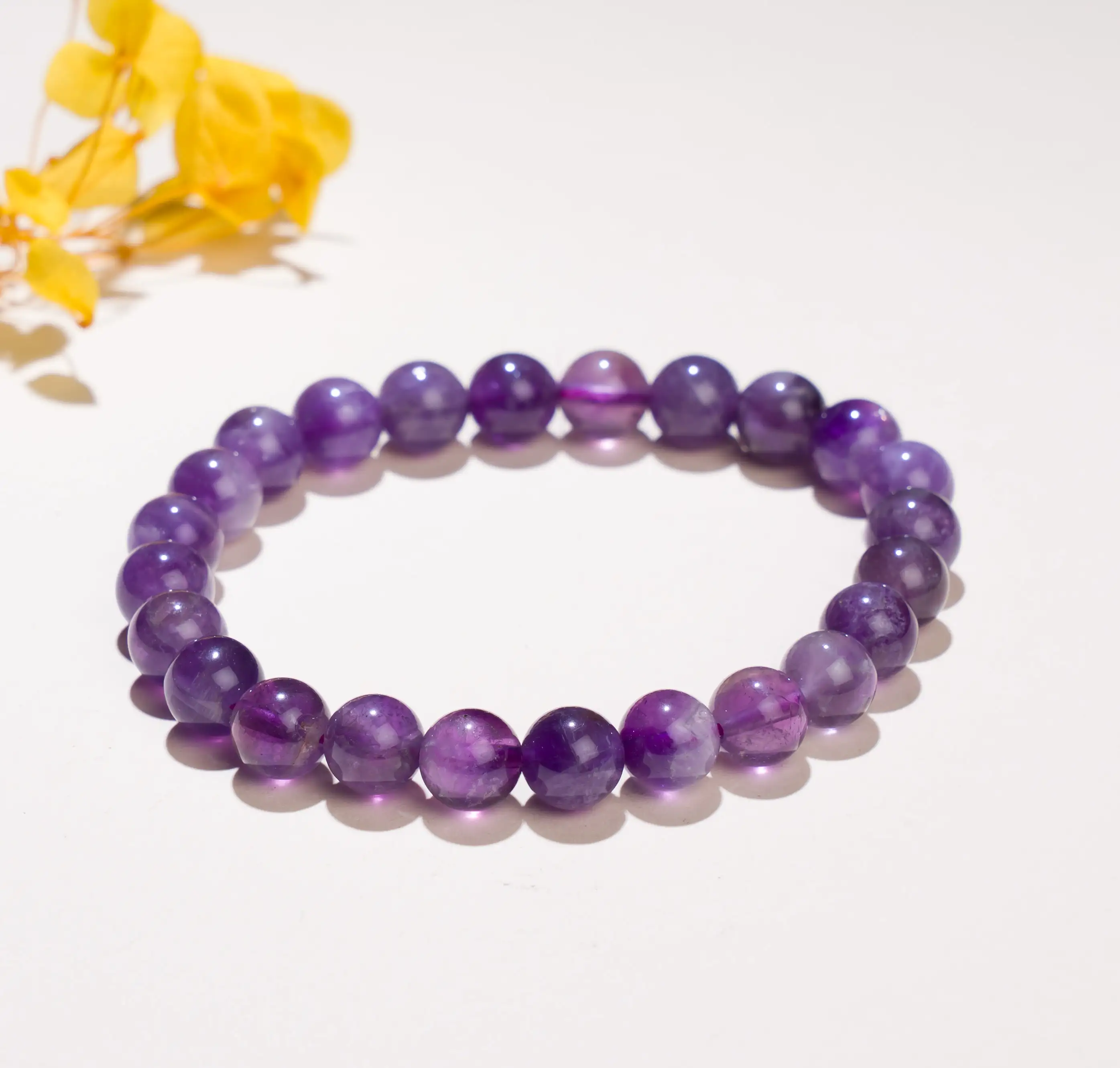 Natural Amethyst -8mm Crystal Bracelet - image 1