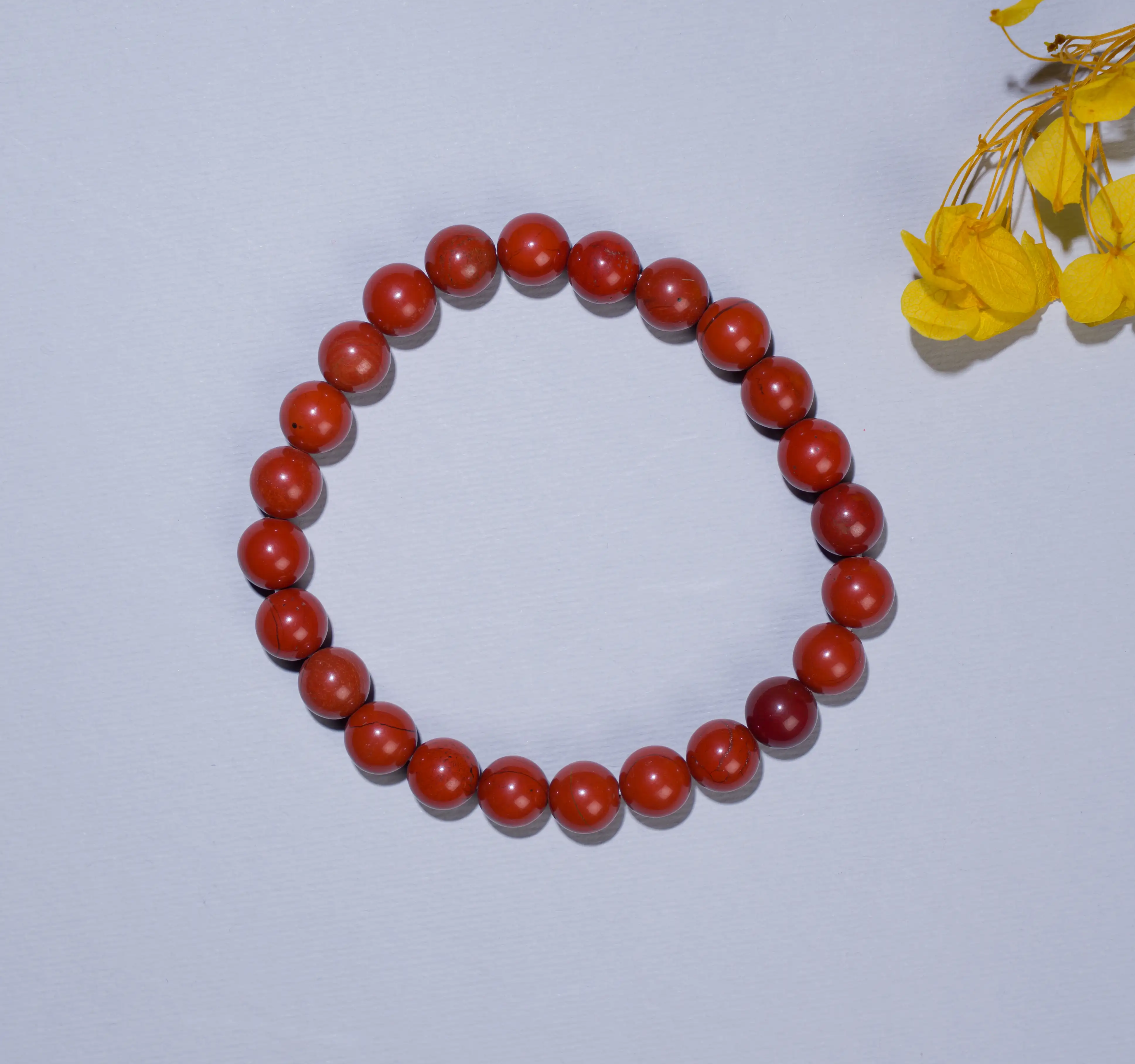 8mm Red Jasper Crystal Bracelet - image 2
