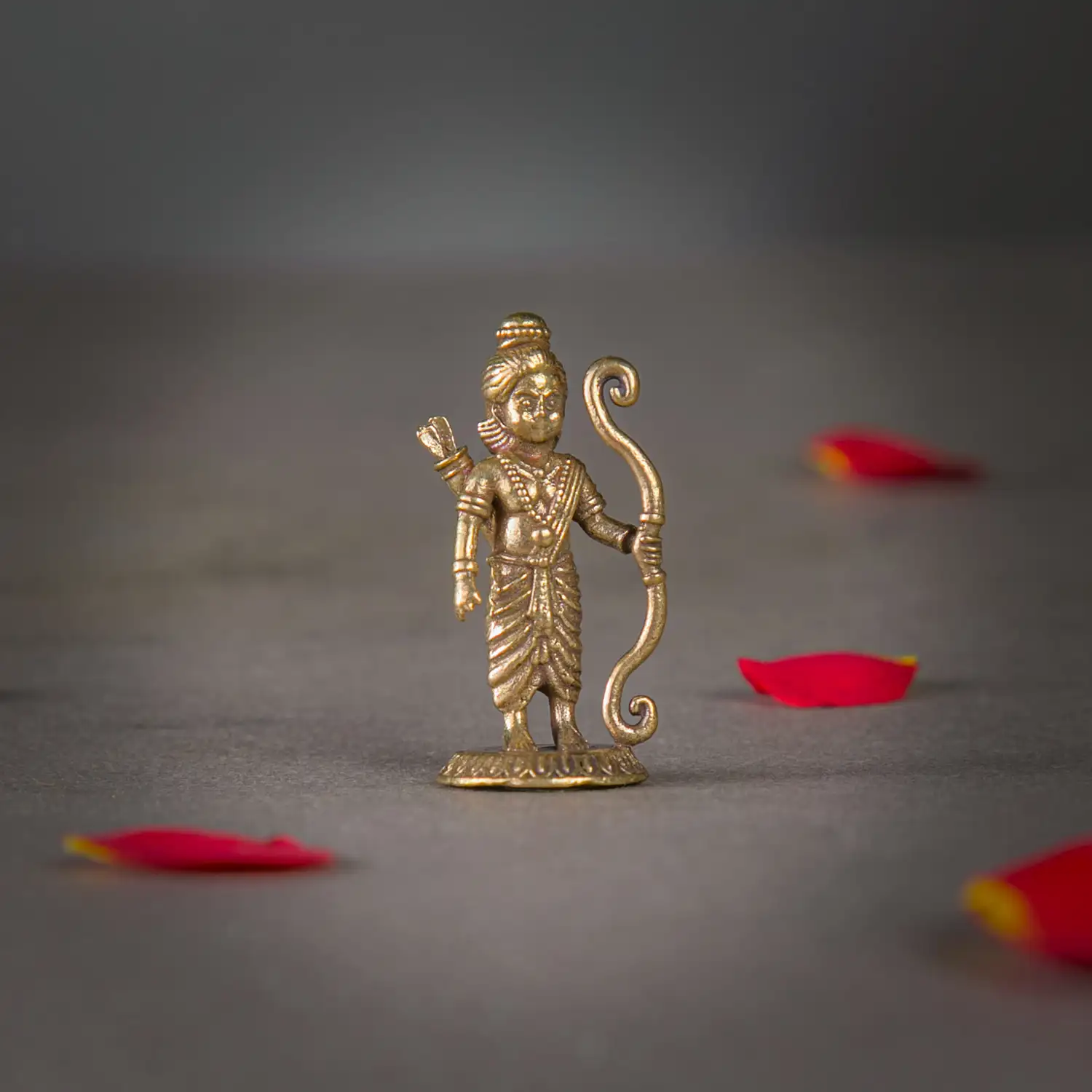 1 inch Brass Mini Standing baby god Ram idol - image 1