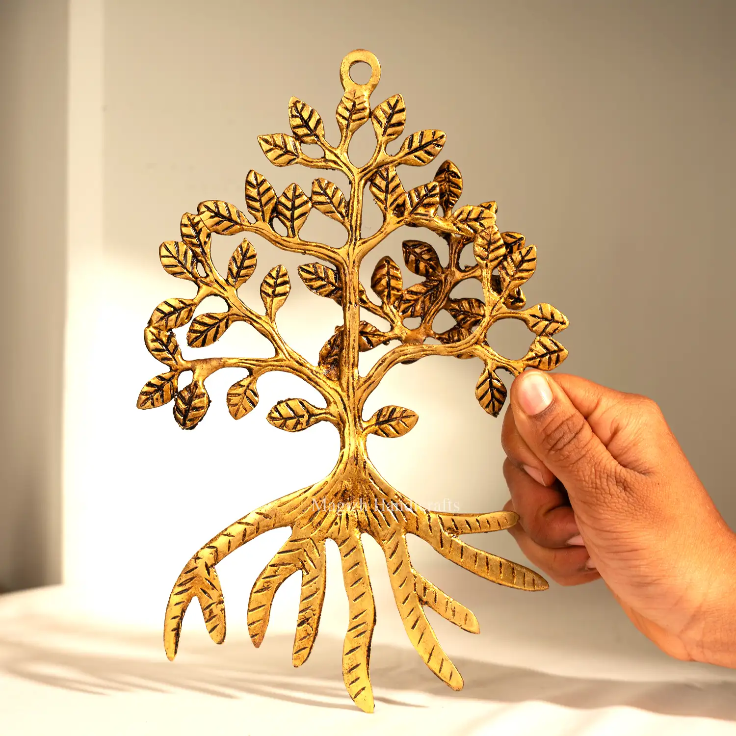 9 inches Brass Karpa Vriksham tree wall hanging - image 1