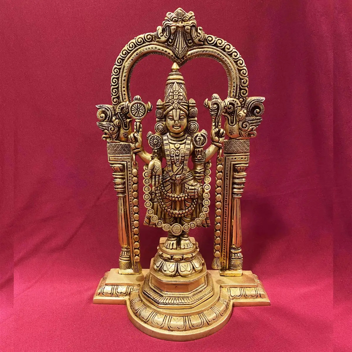 Brass Frame Thirupathi Balaji 14 inches - image 1