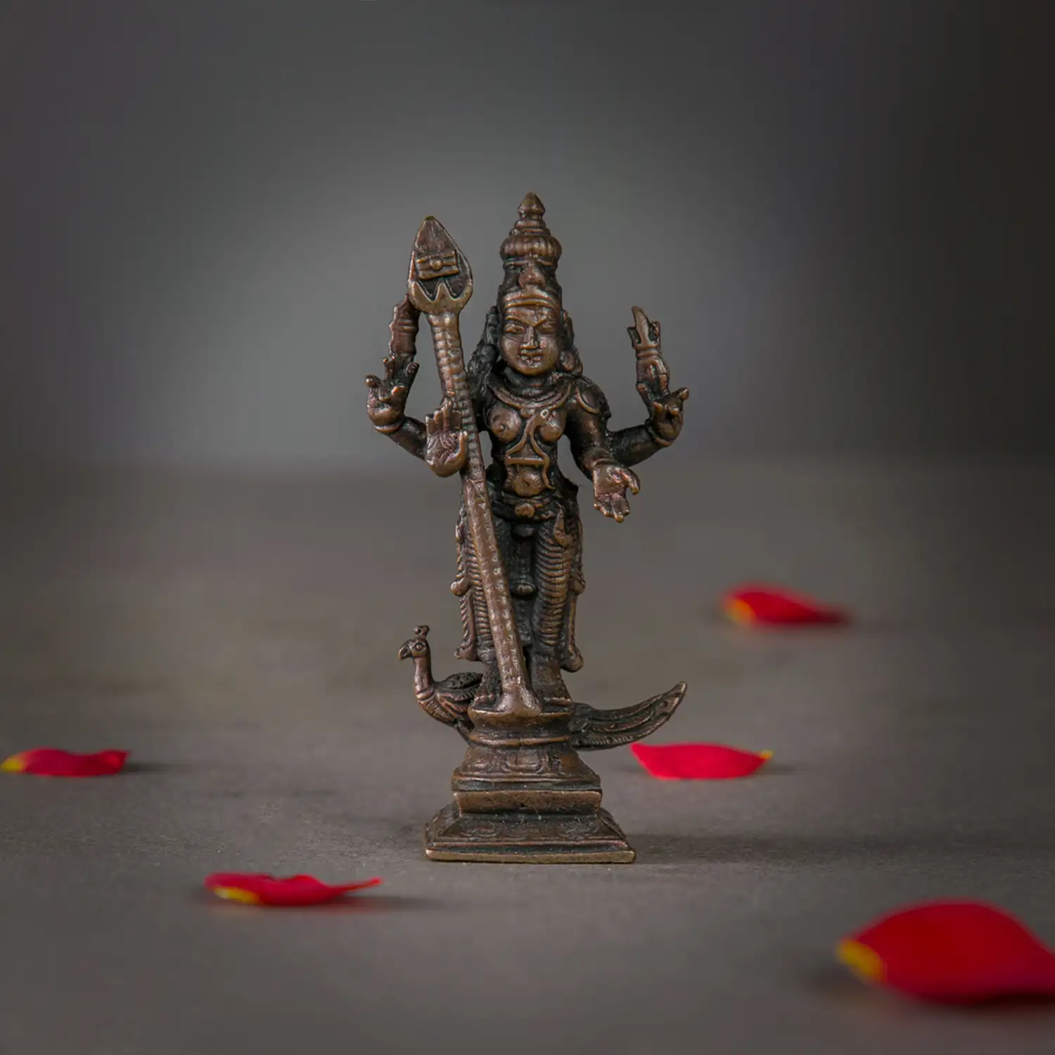 3 inches Copper Murugan with Vel - image 1