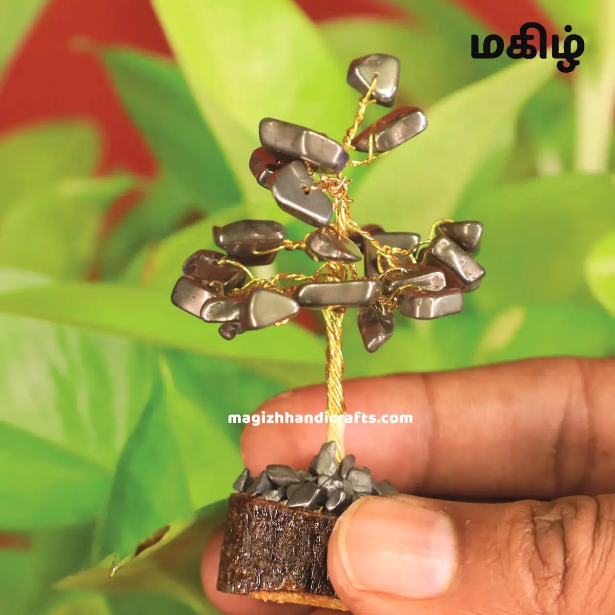 Mini Pyrite crystal stone tree - 25 beads - image 2