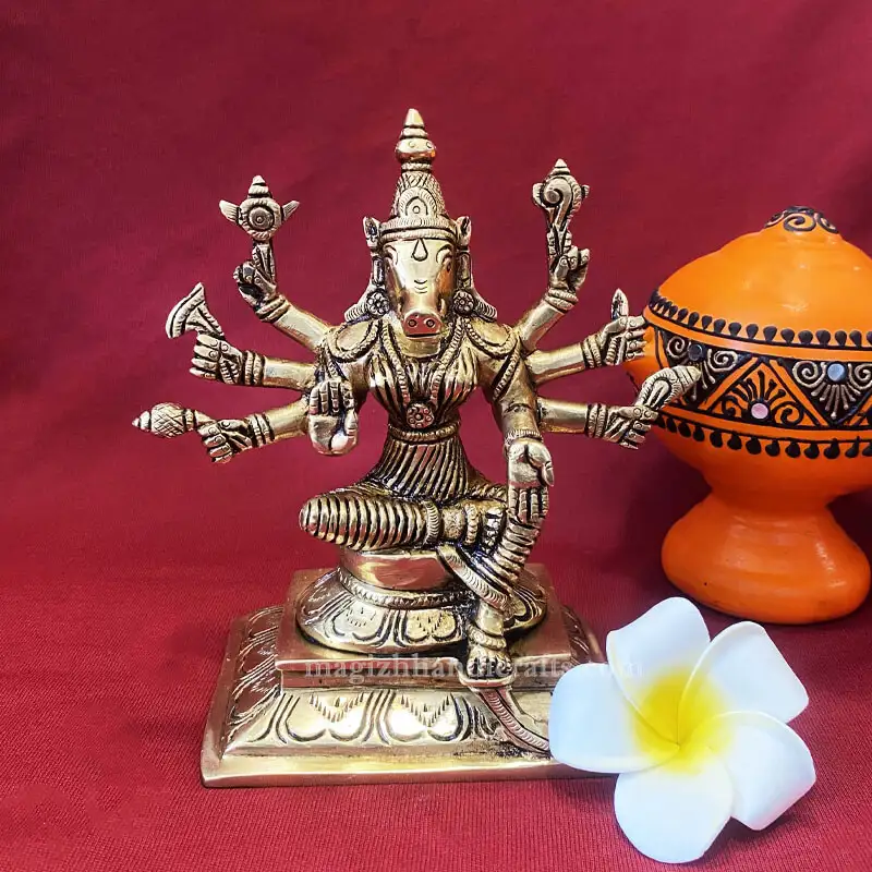 6.5 inches Brass Varahi Amman idol - image 1