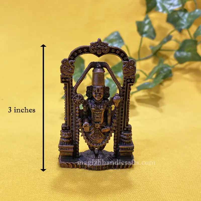 3 inches Copper Frame Lord Balaji idol - image 2