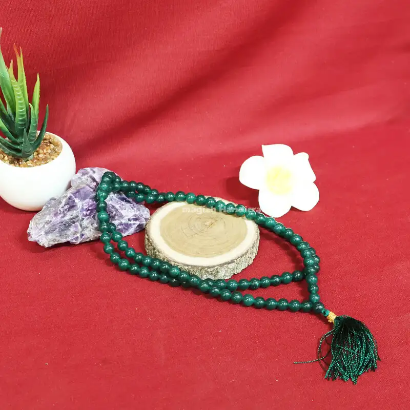 8mm Green Jade crystal Mala 108 beads - image 1