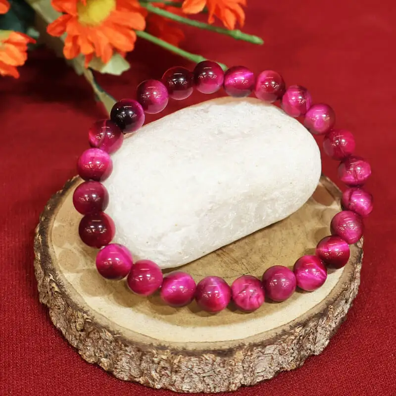 Pink tiger eye Crystal stone Bracelet (8mm) - image 1