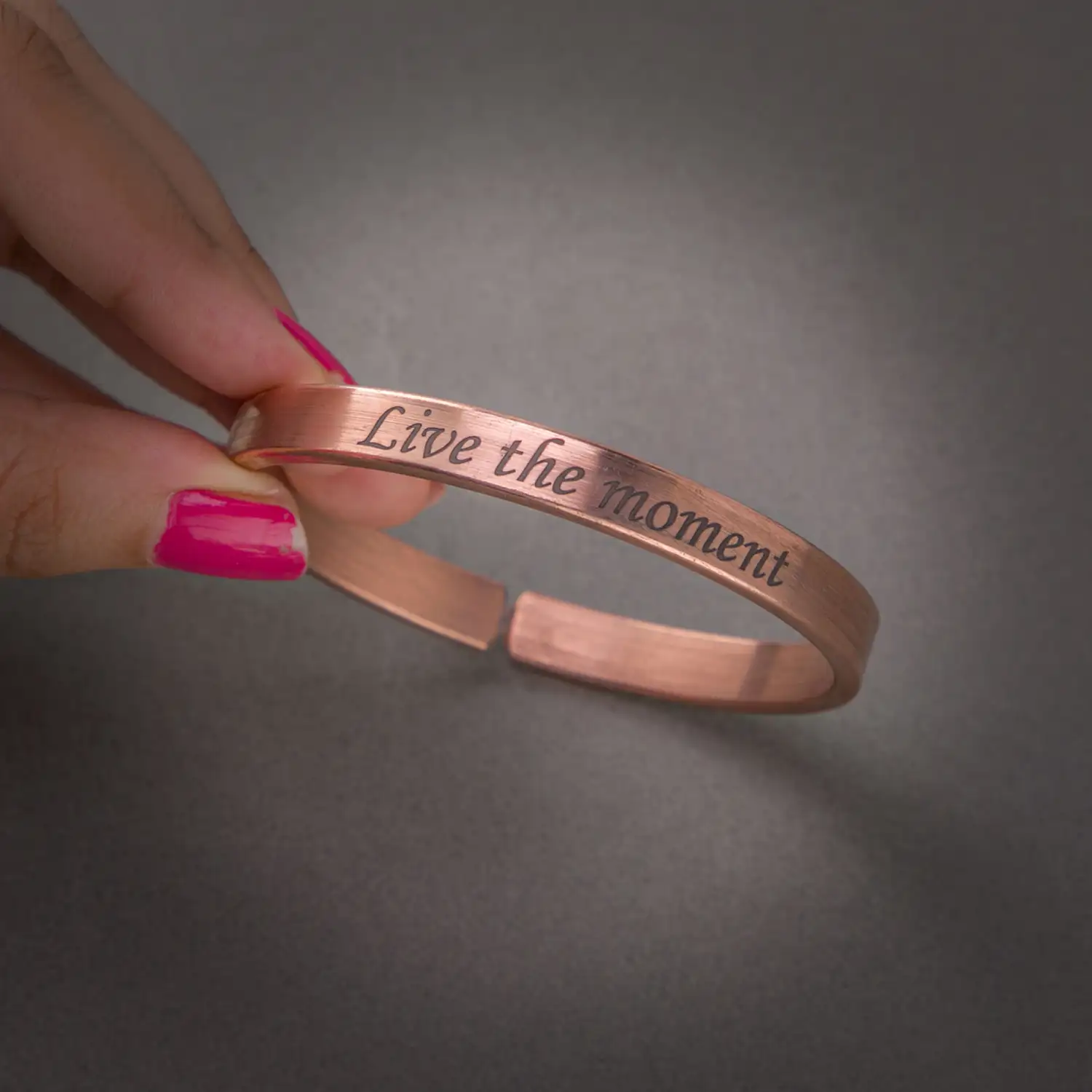 Live the moment Pure Copper bracelet for men - 8 mm - image 2