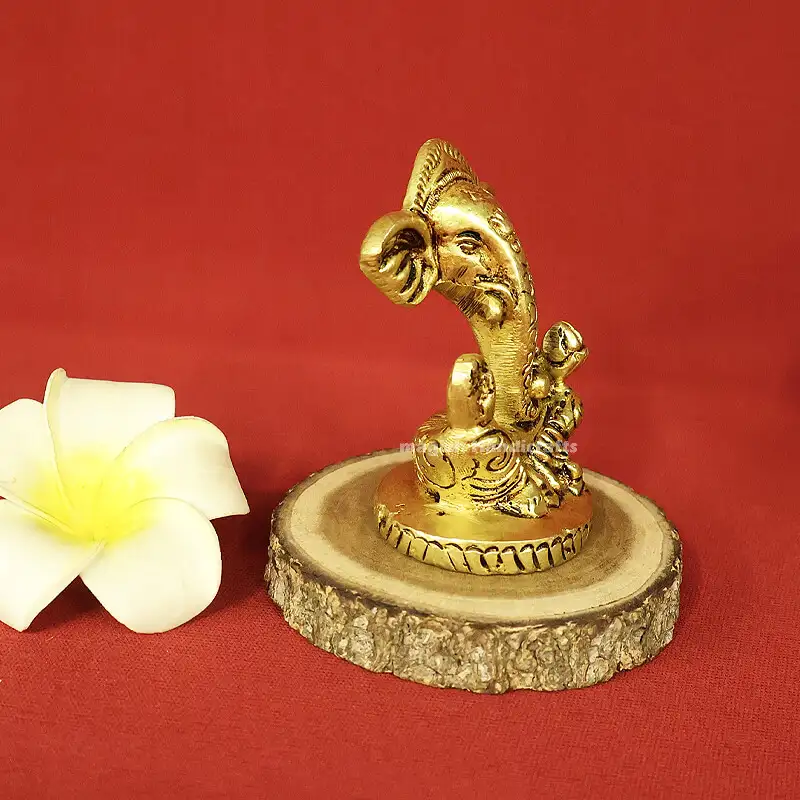 Brass Laddu Ganesha idol (3 Inches) - image 2