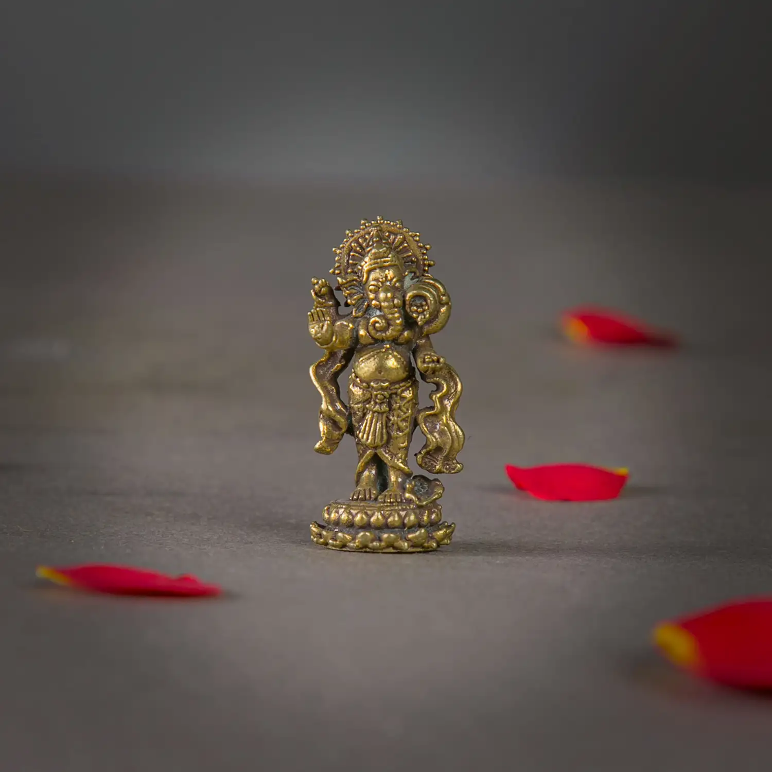 I inch Handcrafted Mini Brass Standing Vinayaka Murti - image 1
