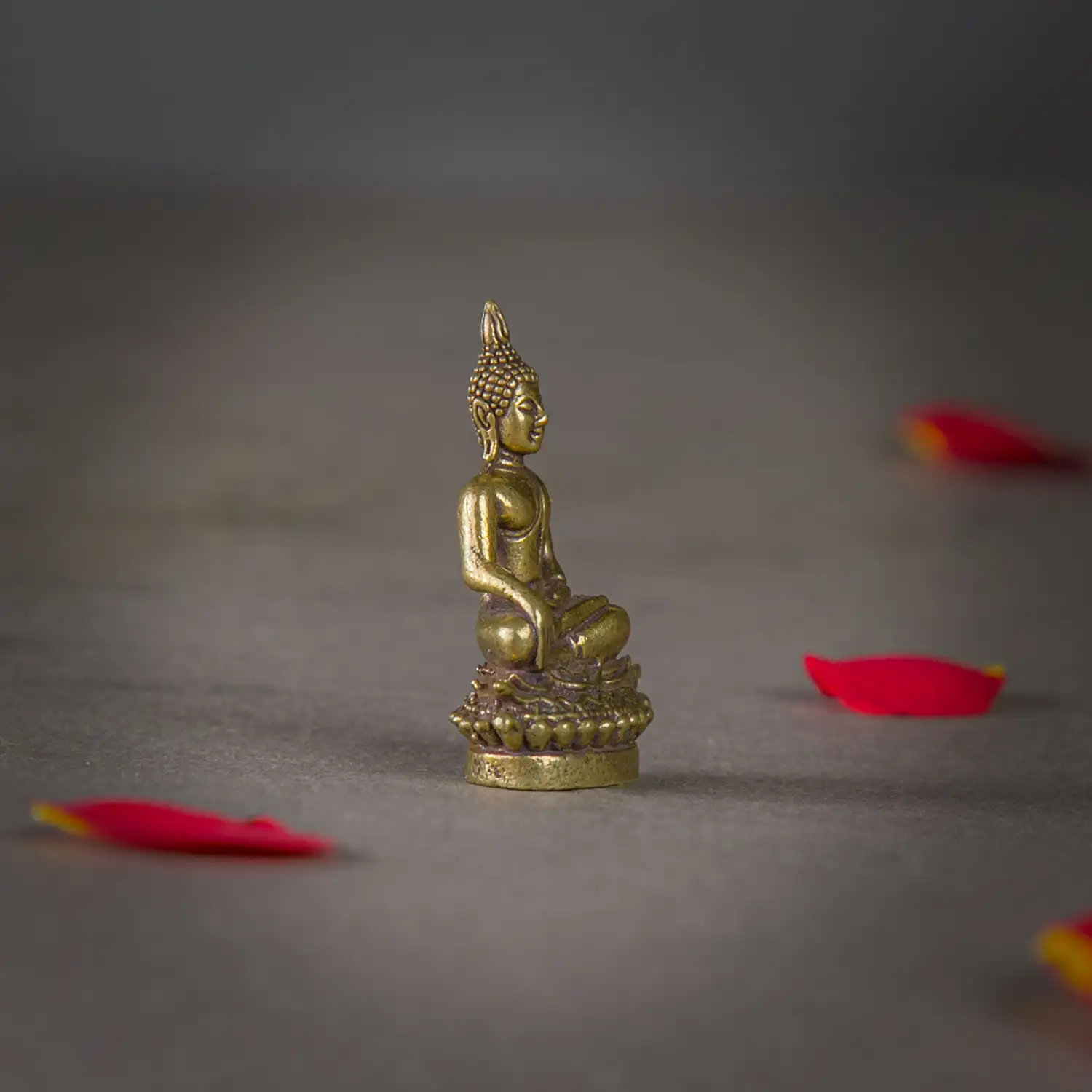 1 inch Brass sitting Budha idol miniature - image 2
