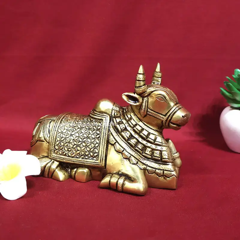 5 inches Brass Shiva Nandhi SC - image 1