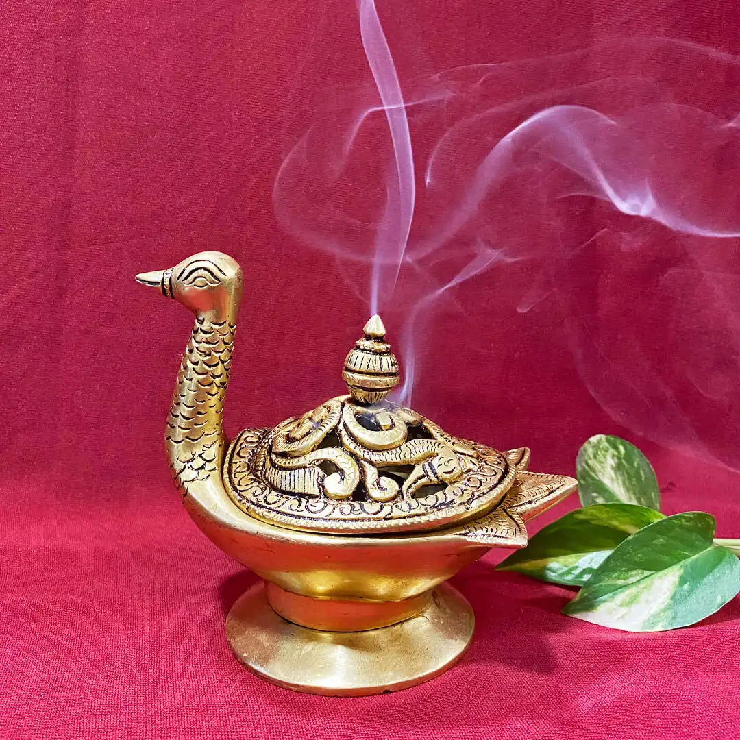 Brass Duck Sambarani holder small - image 1
