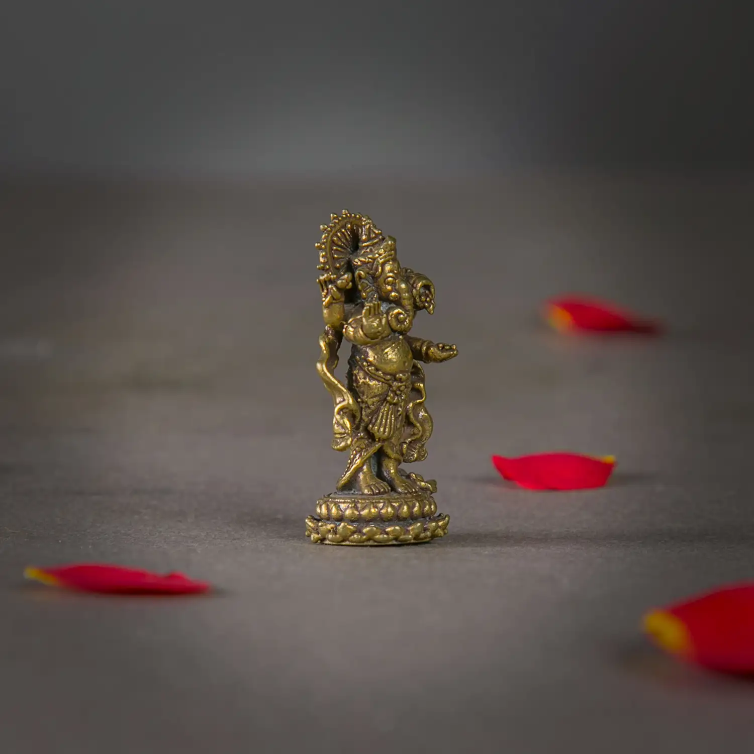 I inch Handcrafted Mini Brass Standing Vinayaka Murti - image 2