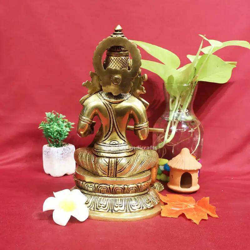 10.5 inches Brass Annapoorni one hand spoon Oval base idol SC - image 1