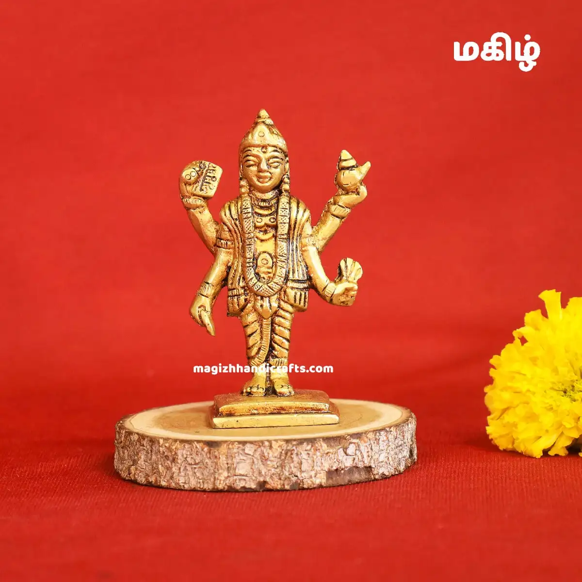 Brass Dhanvantri idol - 3 inches - image 1