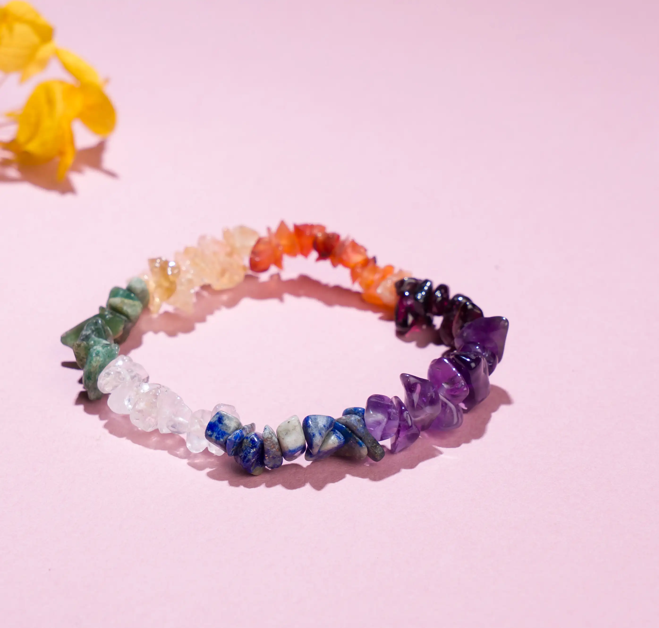 7 chakras Crystal chips bracelet - image 2