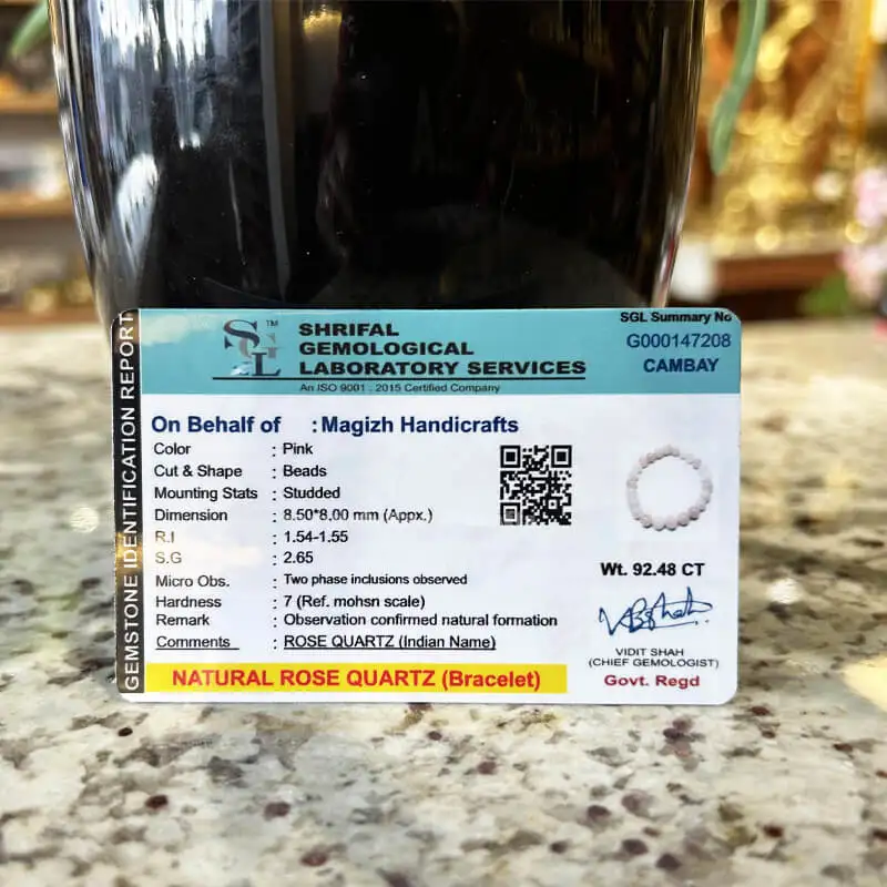 Rose Quartz Crystal stone Bracelet (8 mm) - image 2