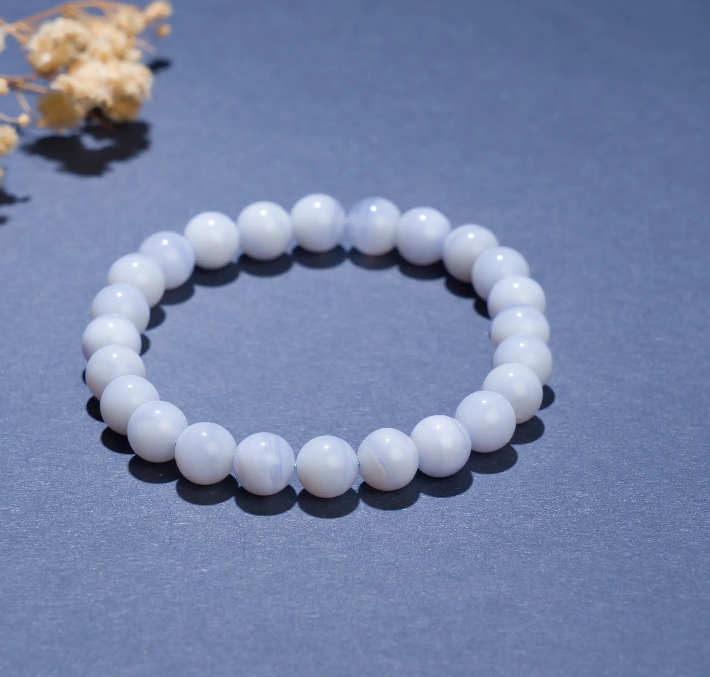 8mm Blue Lace Agate crystal Stone bracelet - image 1