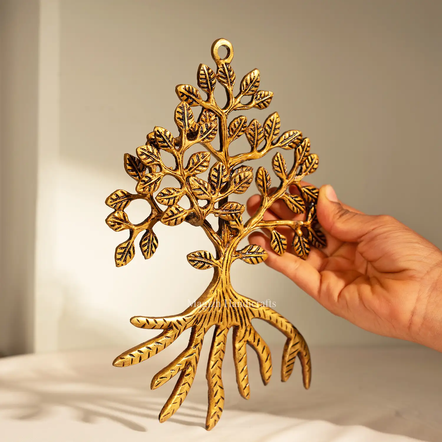 9 inches Brass Karpa Vriksham tree wall hanging - image 2