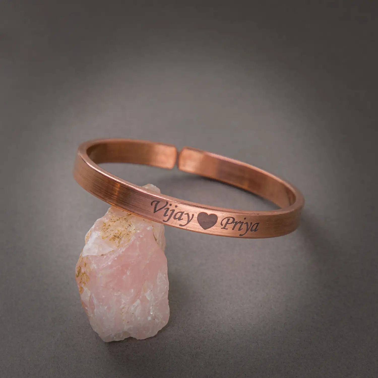 Customized heavy Copper Bracelet with your name - 8mm - image 2