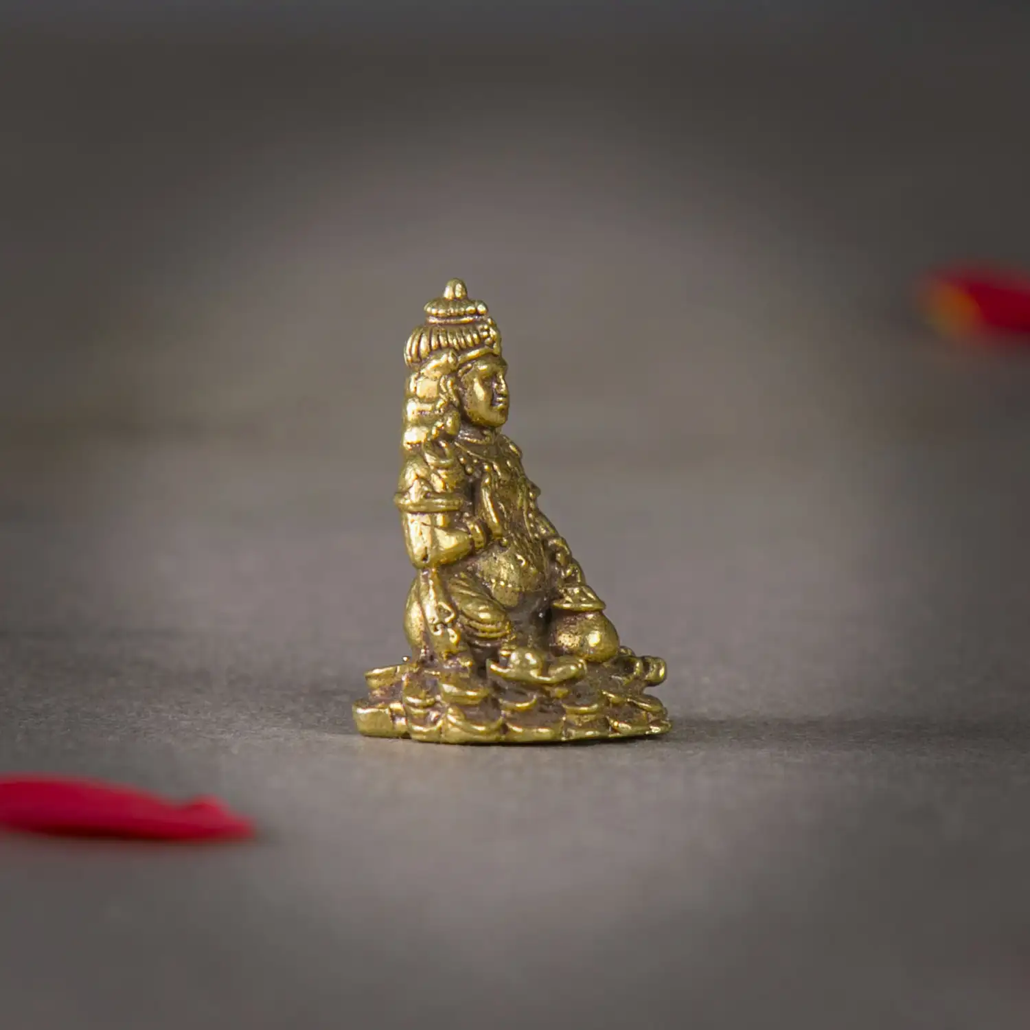 1 Inch Mini Kuber Murti - Brass Kubera Idol for Wealth and Prosperity - image 2