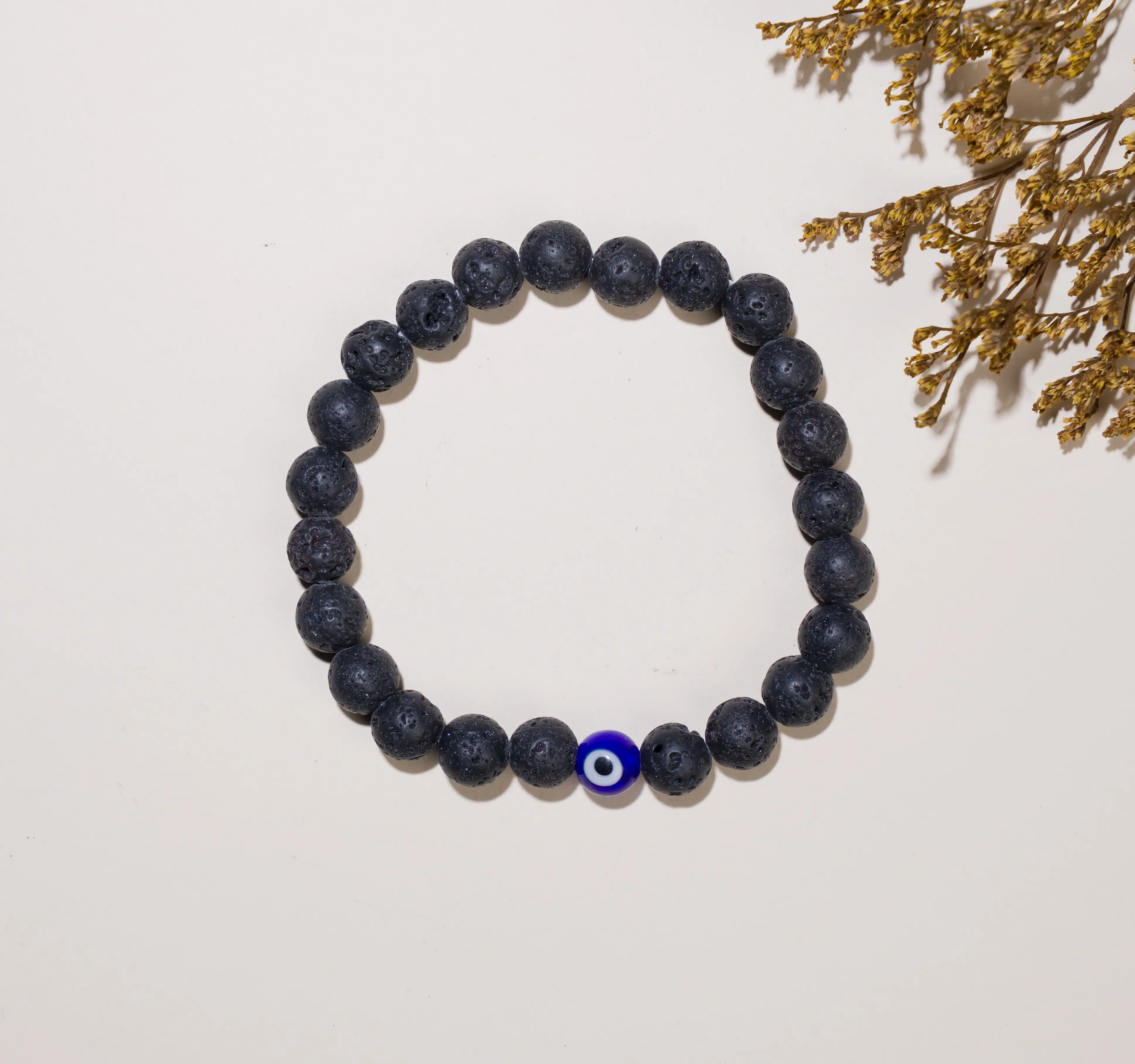 8mm Evil eye Lava original crystal stone Bracelet - image 2