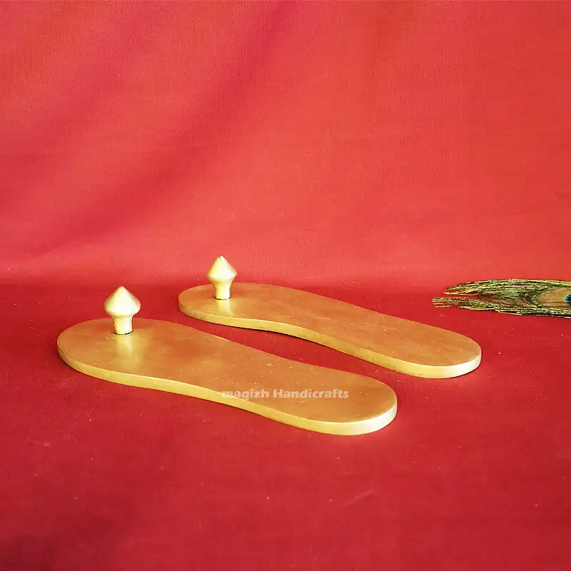 8.5 inches Brass Charan Khadau Paduka SC - image 2