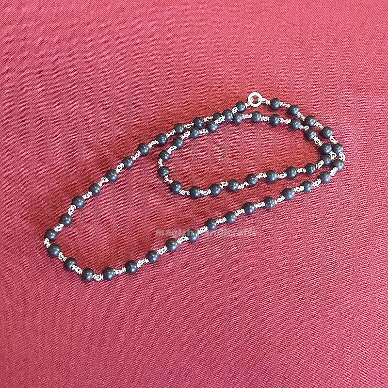 Original karungali mala with Original silver - 6mm - image 1