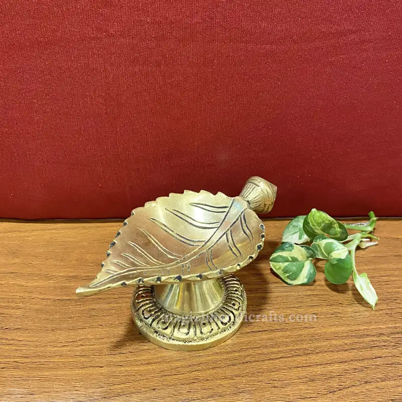 Brass Leaf Lamp inches 2.5 inches - image 1