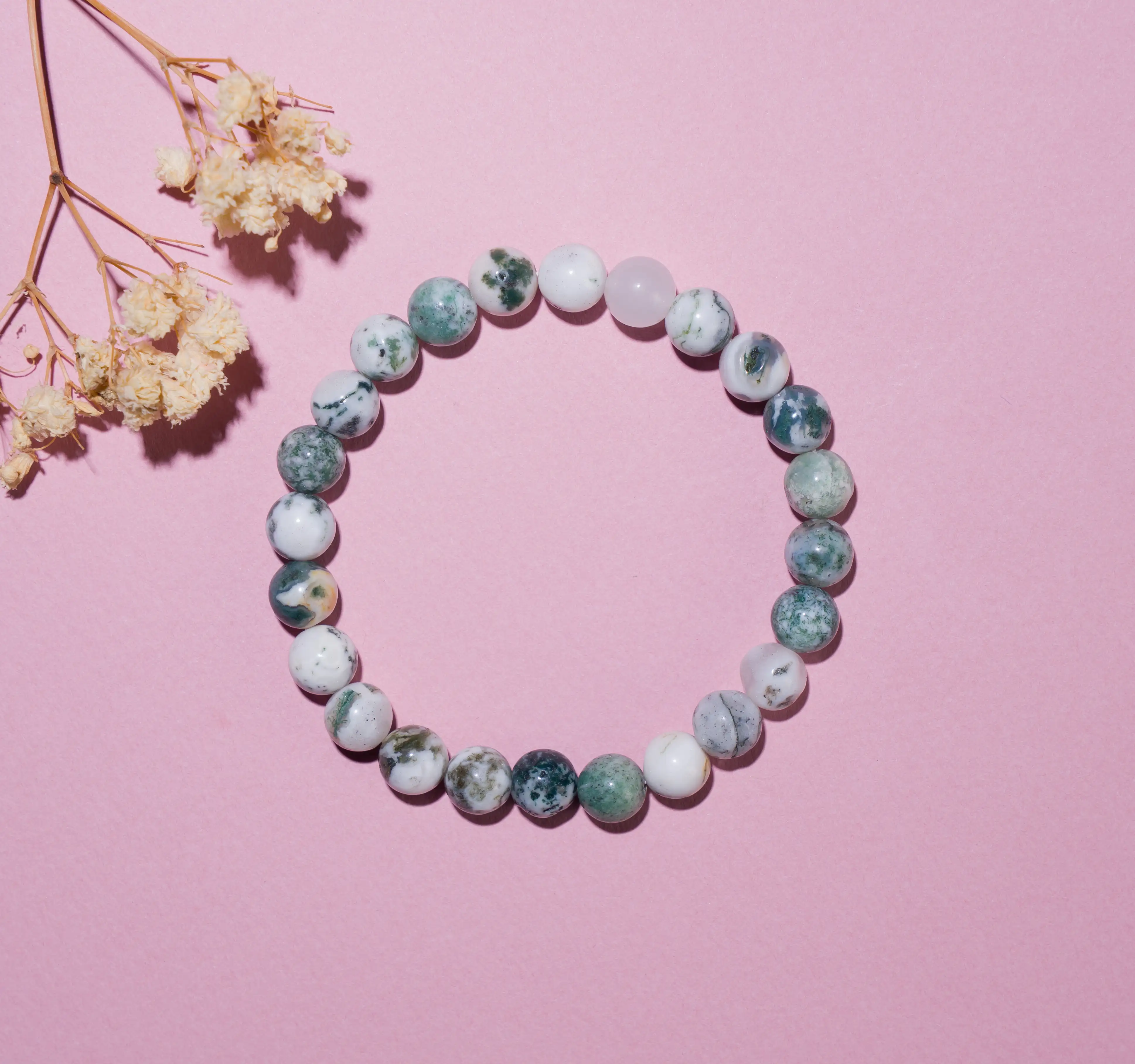 8mm Tree agate crystal bracelet - image 2