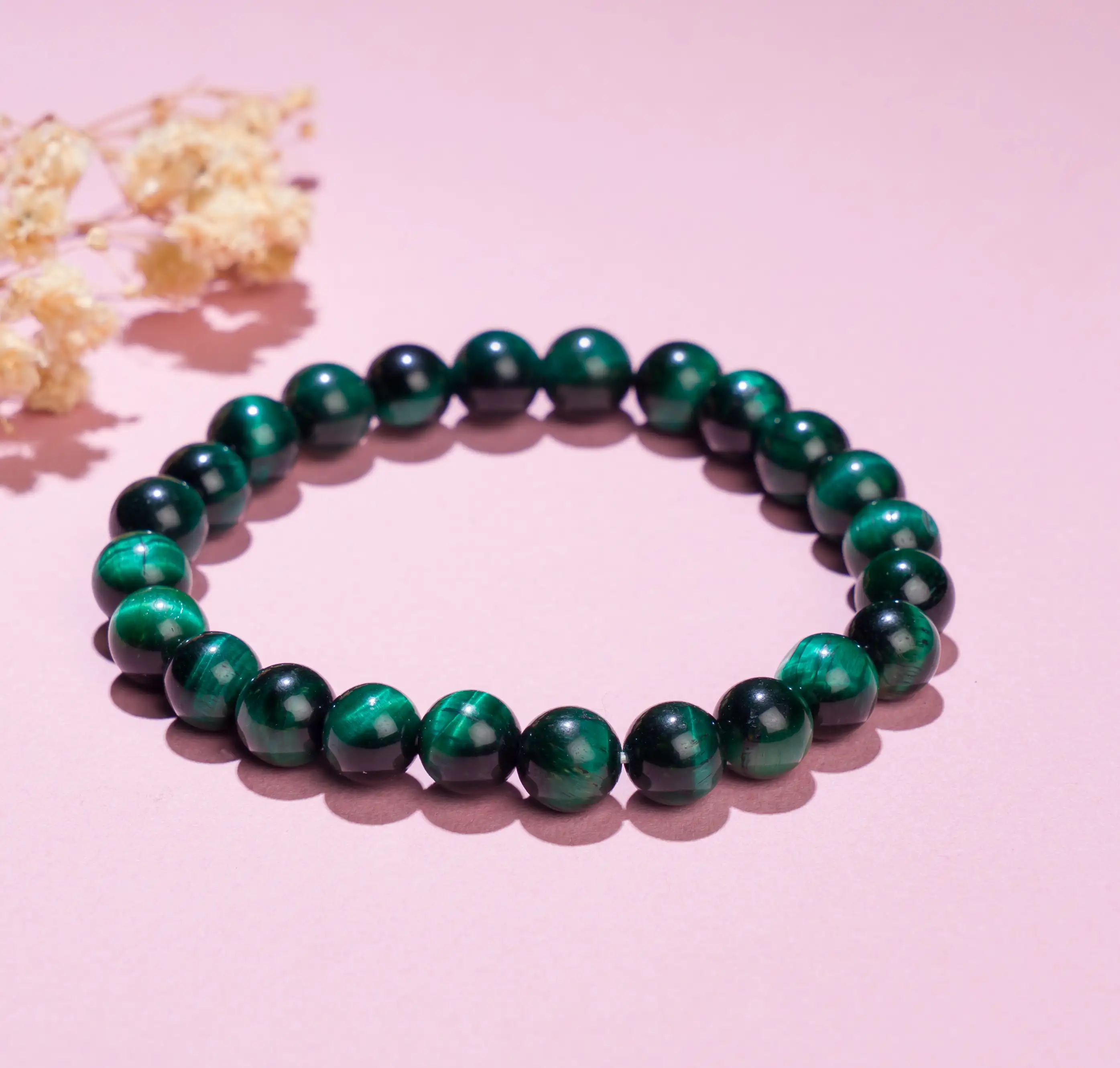 8 mm Green Tiger Eye Original Crystal Stone Bracelet - image 1