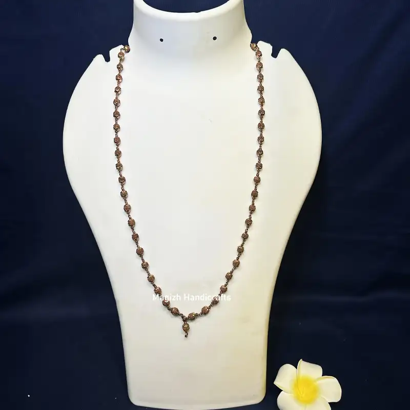 Original Rudhraksham natural color with Impon cup 54 Beads - 6mm - image 1