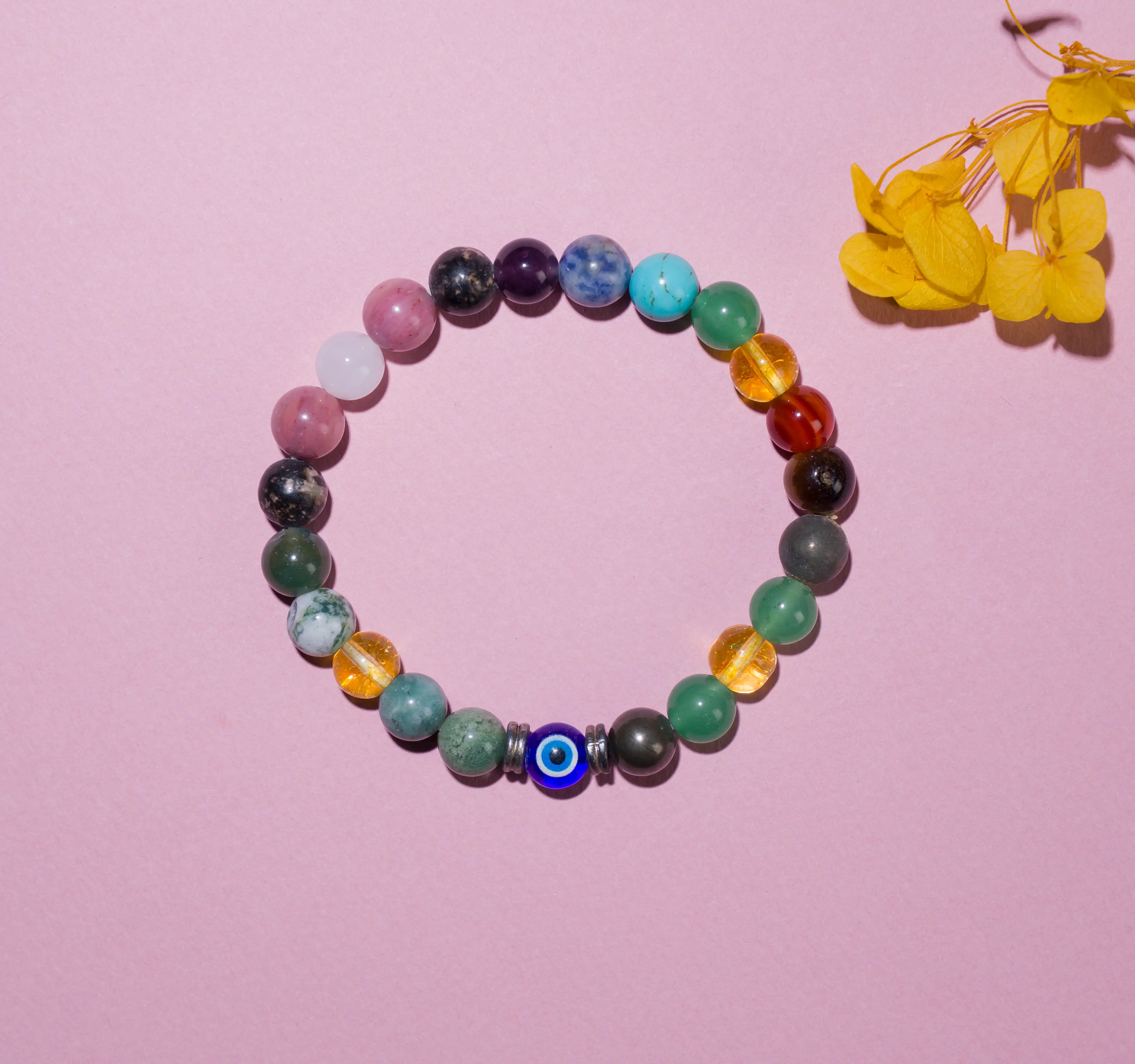 8mm 5 in 1 Combination Natural Crystal Bracelet - image 2