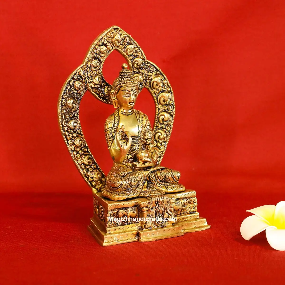 Brass Lord Budha Designer Frame idols - 7 inches - image 2